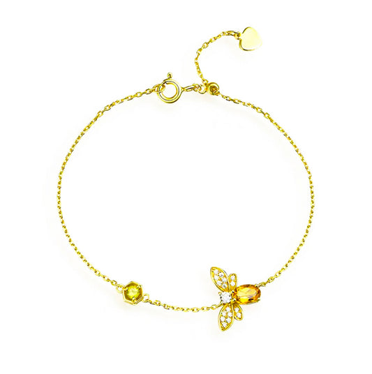 Citrine Bracelet – 18K Gold Plated Sterling Silver