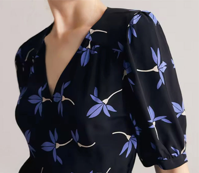 Dress Wrap Silk floral printed 