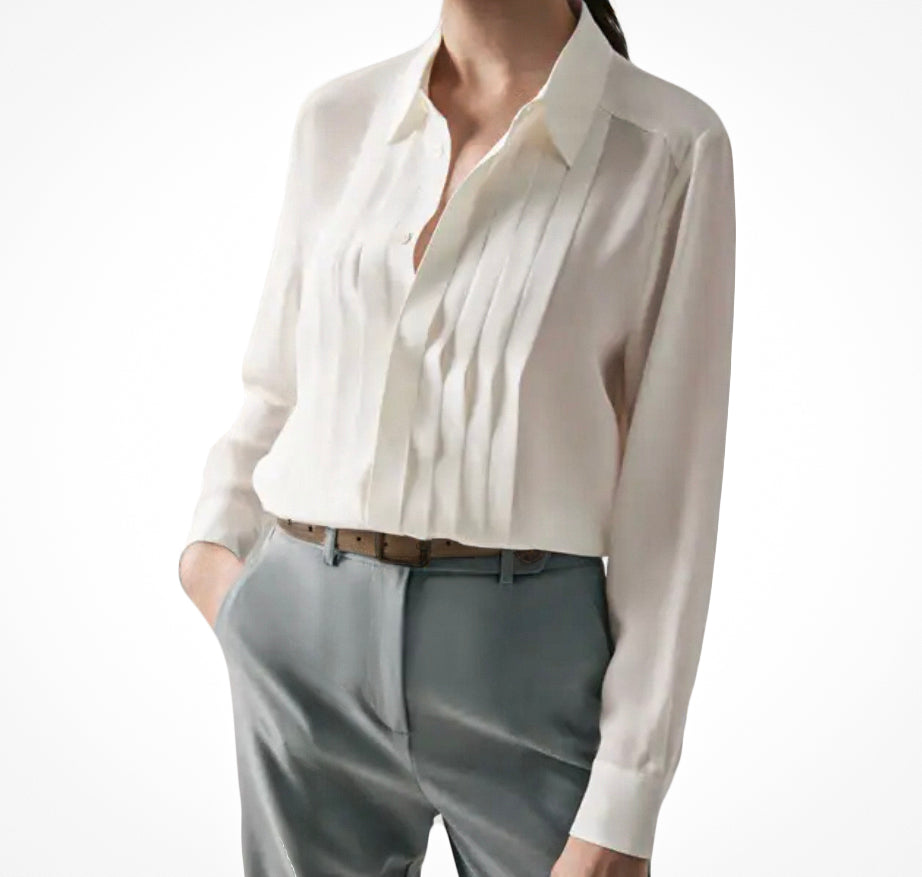 Luxury White Silk Blouse