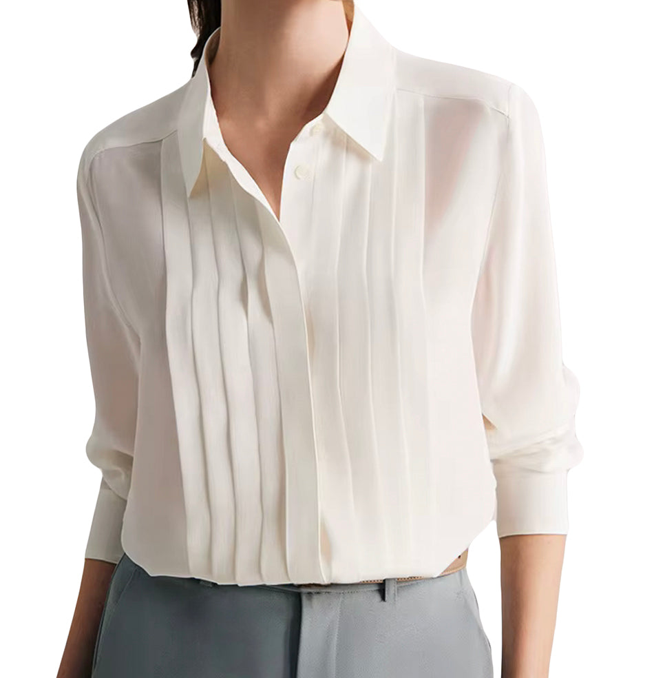 Luxury White Silk Blouse