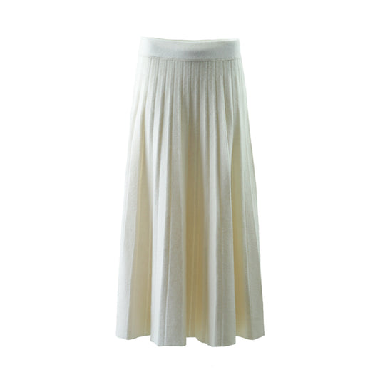 Organic Cashmere Natural White Skirt - Moda de la Maria