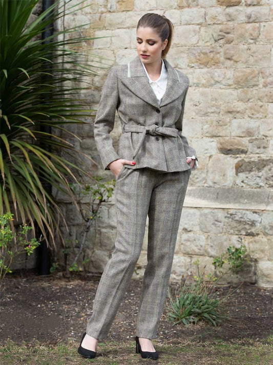 Organic Tweed Wool Grey Trousers