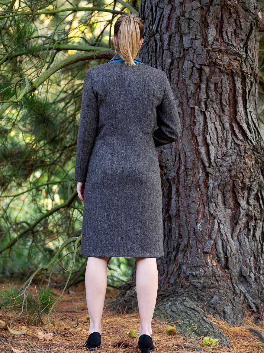 Luxury Brown Organic Tweed Wool Coat