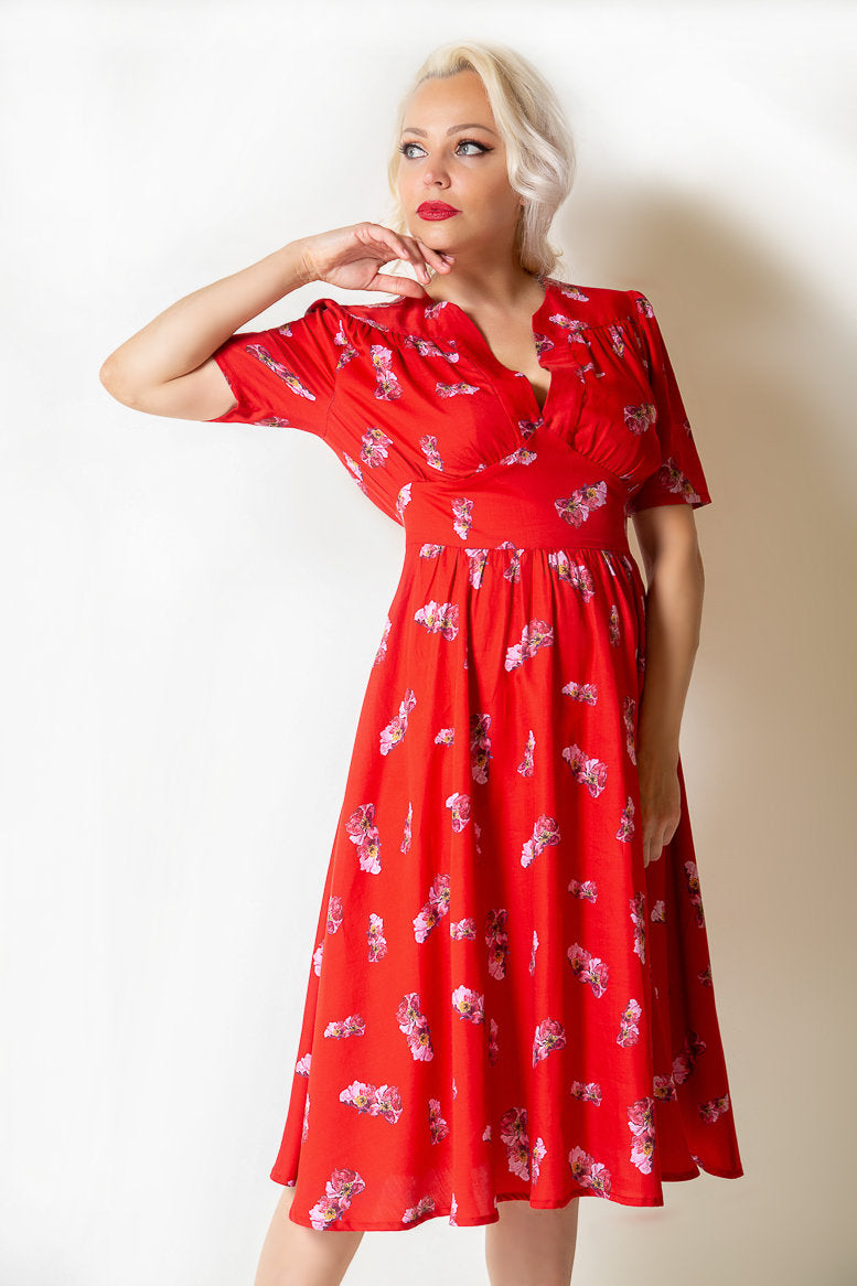 Red Hand Crafted Cotton Dress