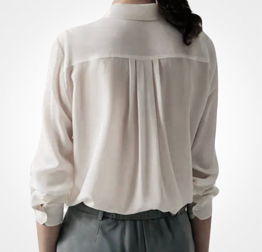 Luxury White Silk Blouse