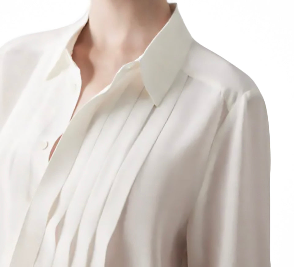 Luxury White Silk Blouse