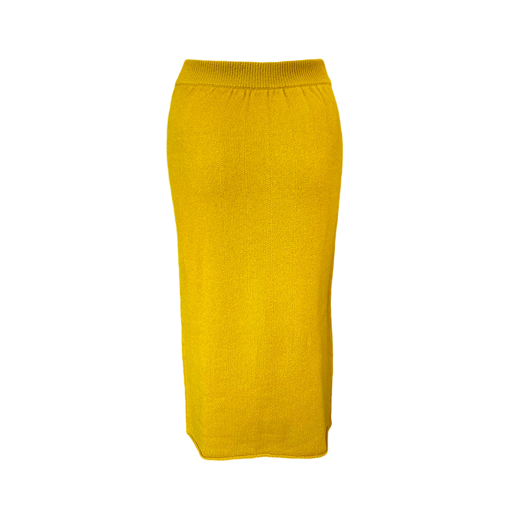 Mustard knit skirt hotsell