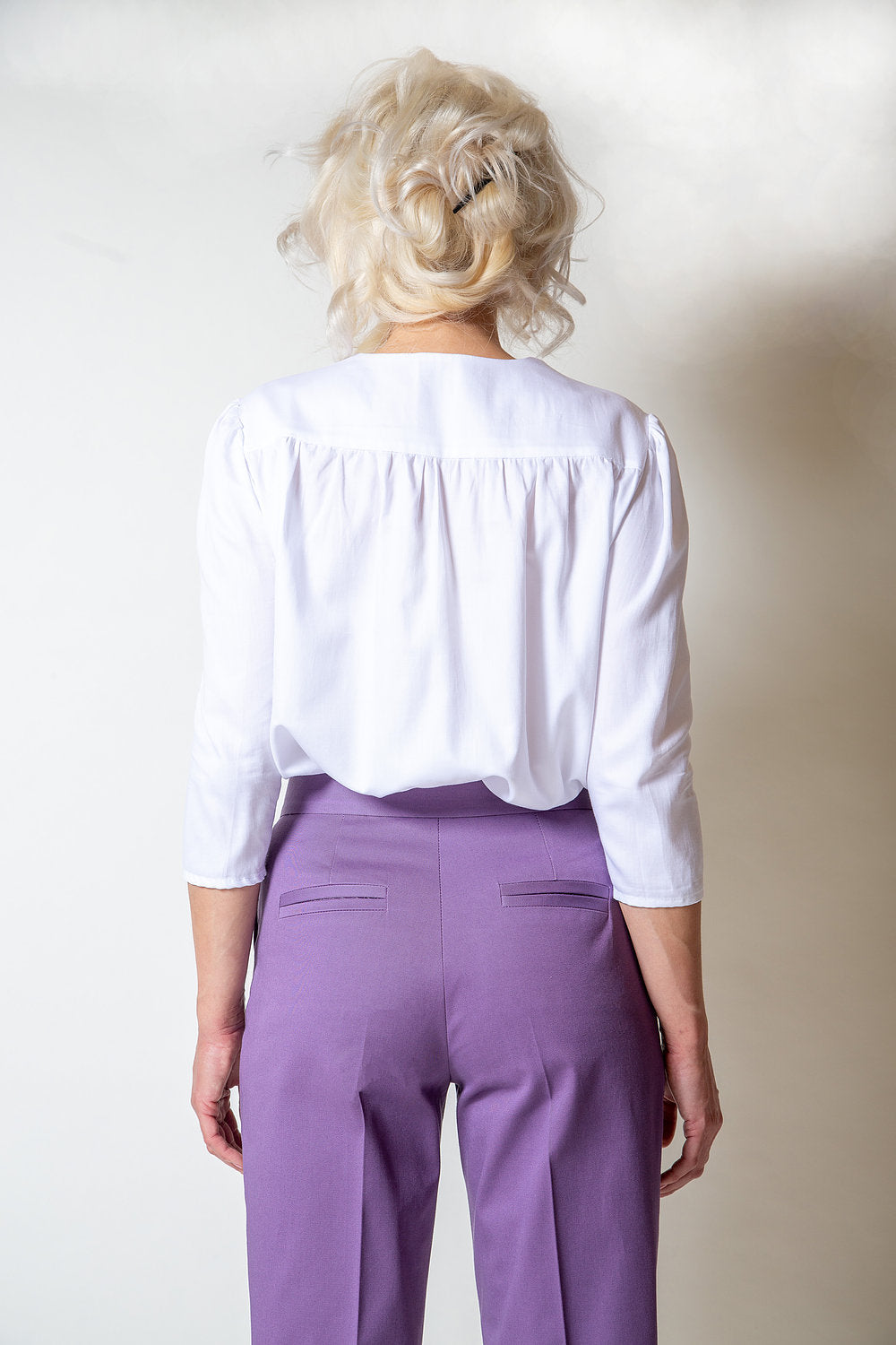 White Cotton Blouse Hand Crafted